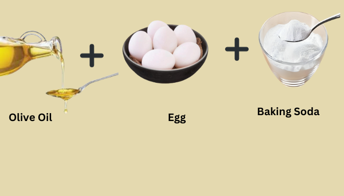 Hair Mask with baking soda, Egg and olive oil